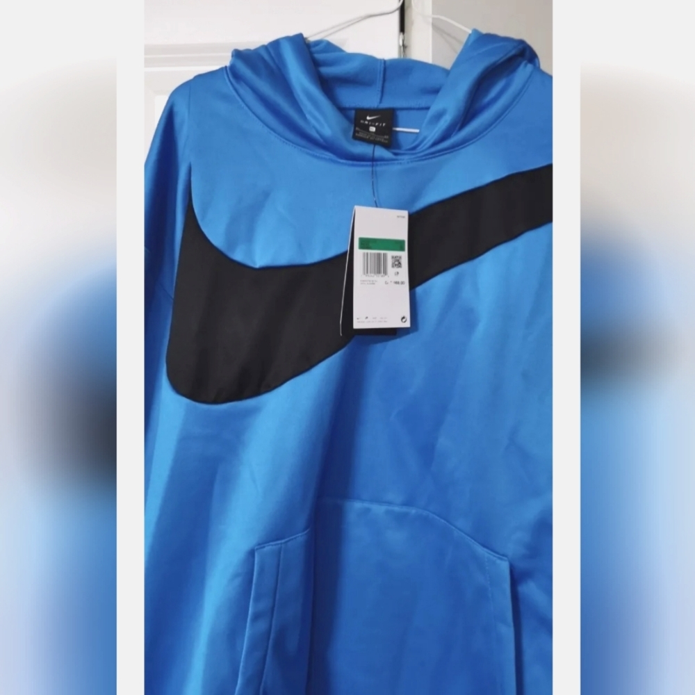 Nike Dri- Fit Long Sleeve Hoodie Blue Men Size XL